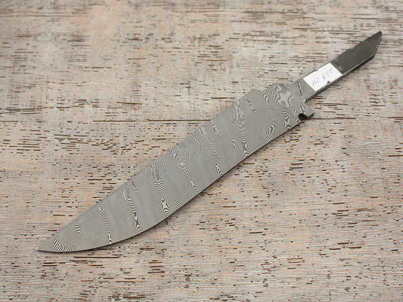 Клинок ножа ЗЗОСС из контрастного дамаска